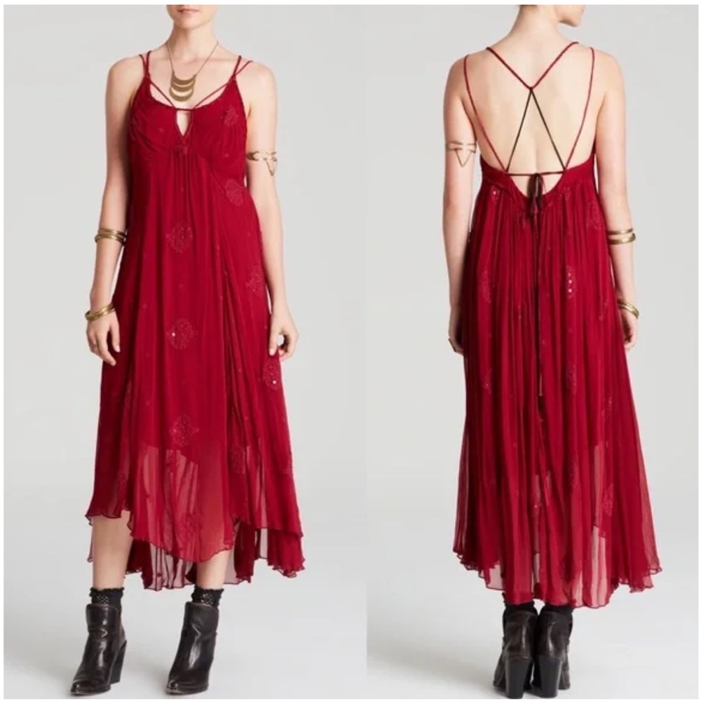Free People Blue Moon Chiffon Maxi Dress - Picture 3 of 5